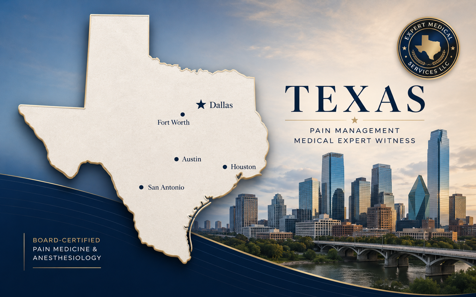 Texas expert witness coverage map